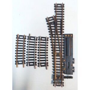 Life-Like HO Track 4 pcs; Left Hand Remote Turnout Switch & (3) 1/3 18" Curve